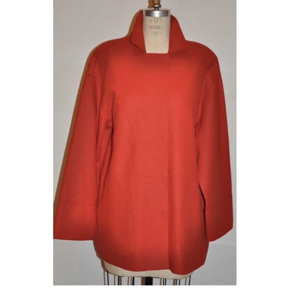 Gispa Donna Made In  Italy Engine Red Coat Jacket Wool Blend 1XL Cardigan Blazer